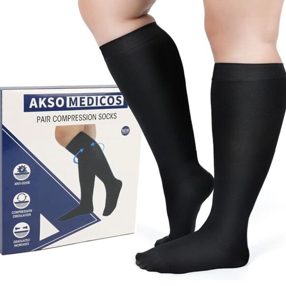 Akso Medicos Compression Socks Size 2XL Black 3 pair - Picture 9 of 9
